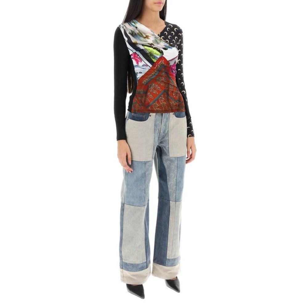 Marine Serre Draped Jersey Wrap Top - Picture 2 of 4
